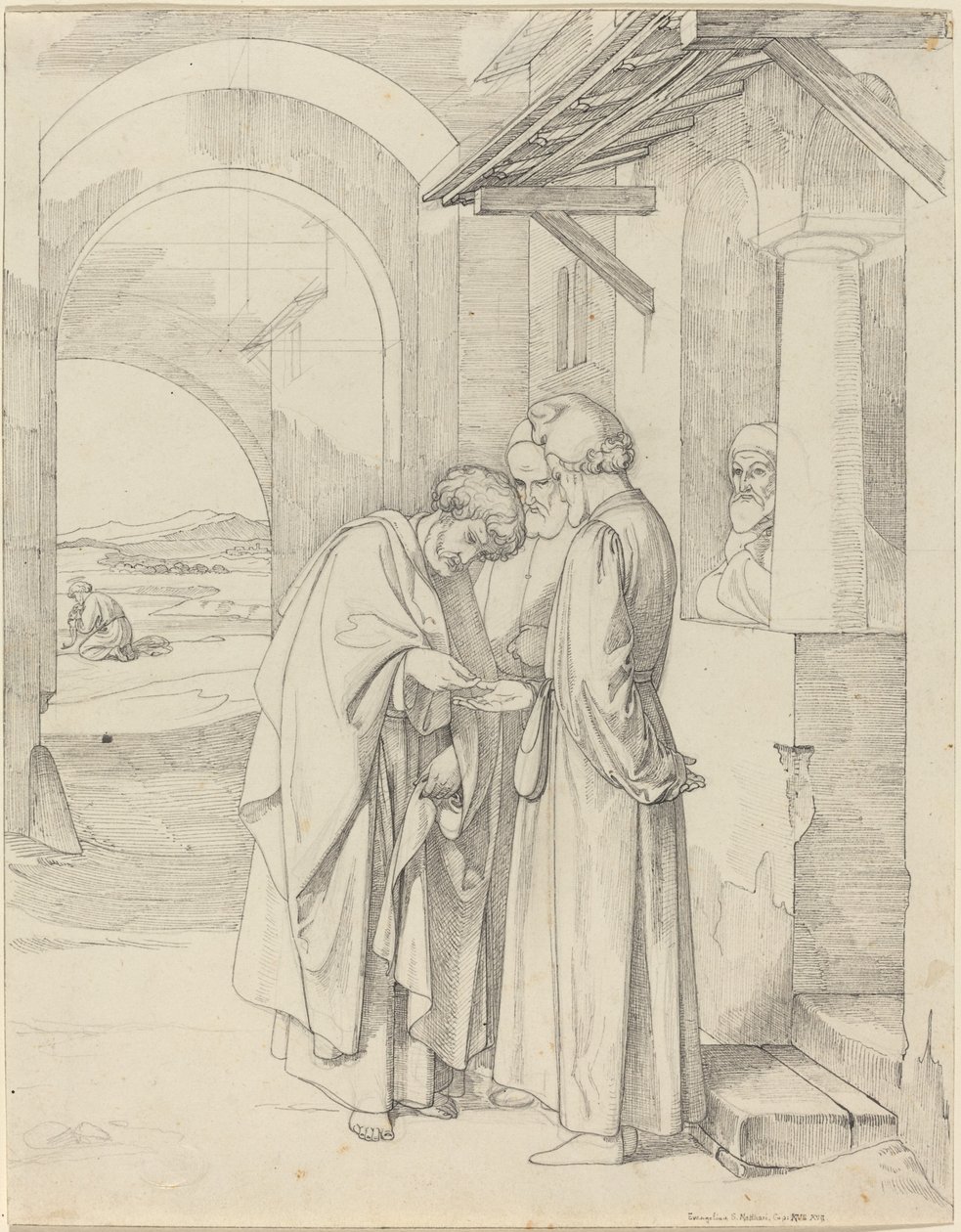 Pietro paga la tassa del tempio da Gustav Heinrich Naeke
