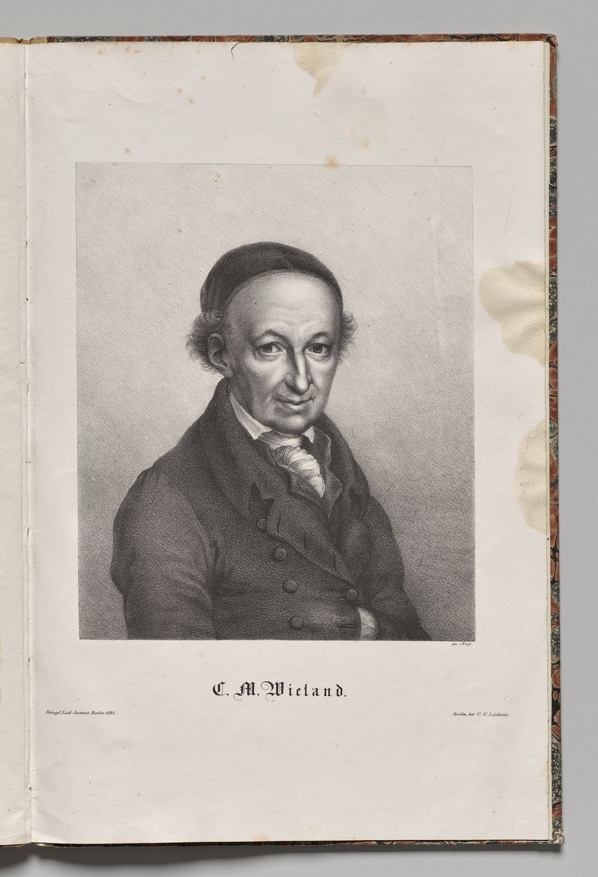 Autori famosi della Germania: Ritratto di Christopher Martin Wieland da Gustav Karl Friedrich Luderitz
