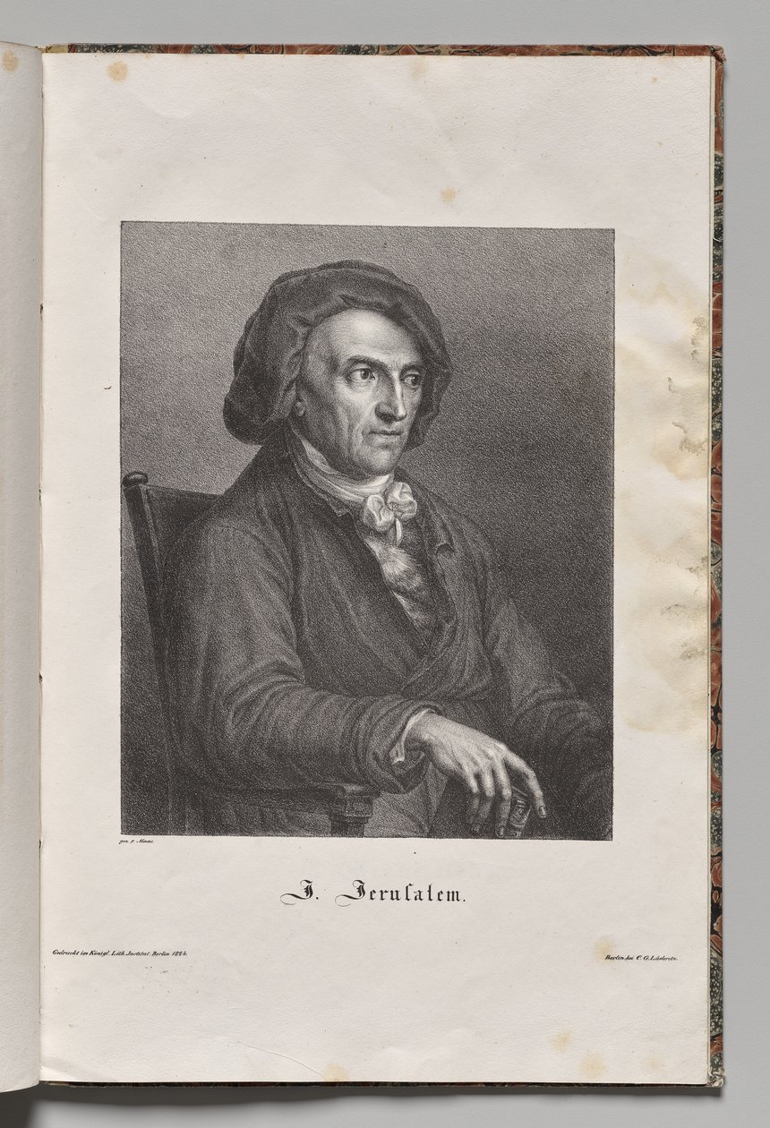 Autori famosi della Germania: Ritratto di Johann Friedrich Wilhelm Jerusalem da Gustav Karl Friedrich Luderitz