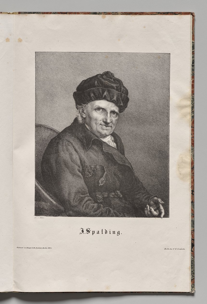 Famosi autori tedeschi: Ritratto di Johann Joachim Spalding da Gustav Karl Friedrich Luderitz