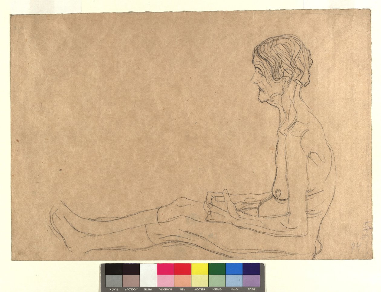 Aktstudie einer sitzenden alten Frau da Gustav Klimt