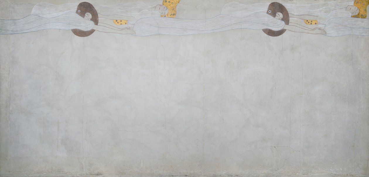 Beethovenfries: Il desiderio di felicità - Pannello 2, parete lunga sinistra da Gustav Klimt