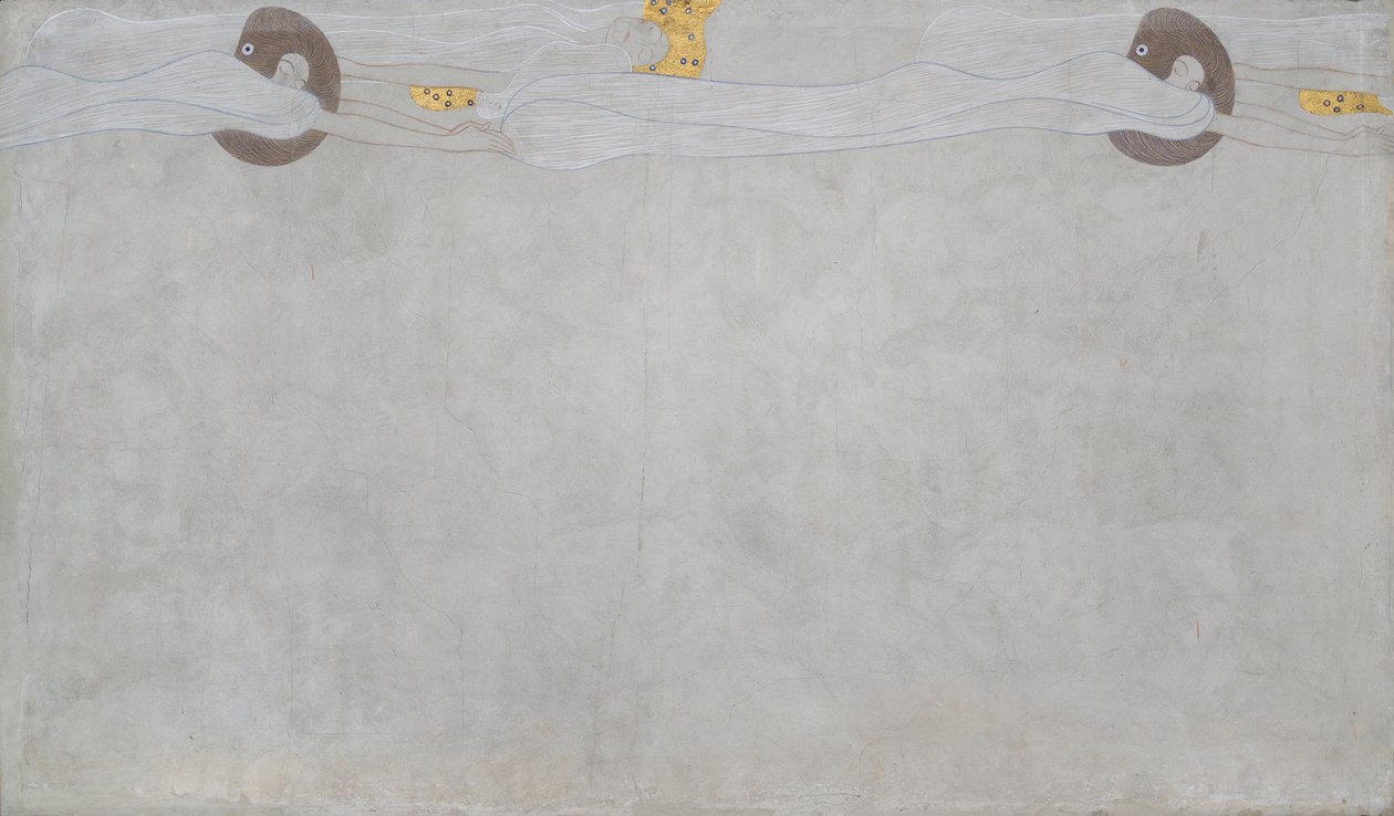 Fregio di Beethoven: Il desiderio di felicità - Tavola 4, parete lunga sinistra da Gustav Klimt