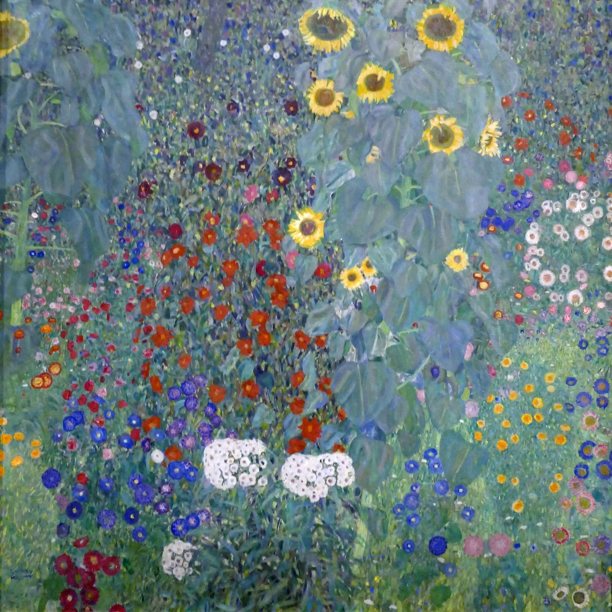 Giardino di cottage con girasoli da Gustav Klimt