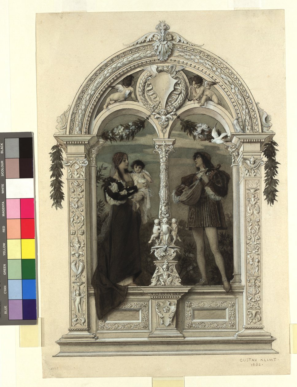 "La gioventù" (modello per: Gerlach  Schenk, Allegorie ed emblemi, vol. 1, n. 8) da Gustav Klimt