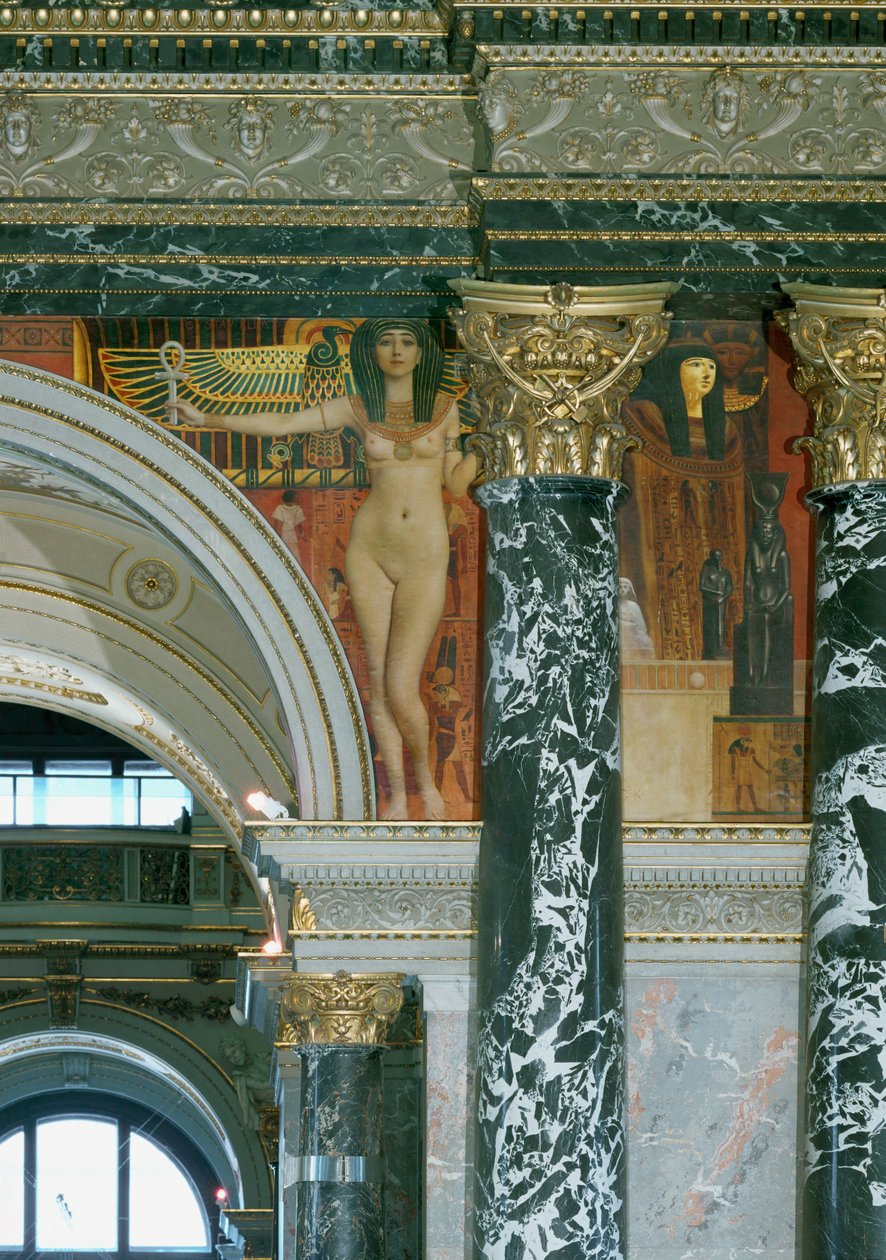 Affresco del Kunsthistorisches Museum di Vienna, Arte egizia, particolare 1891 circa (affresco) da Gustav Klimt