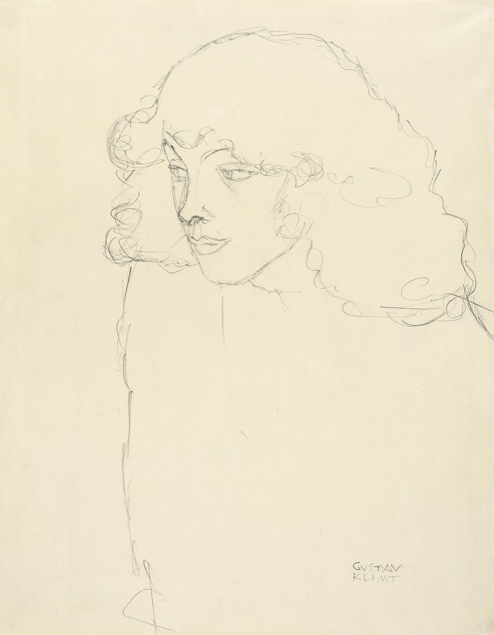 Ritratto a mezzo busto di una ragazza in tre quarti di profilo, 1913 da Gustav Klimt