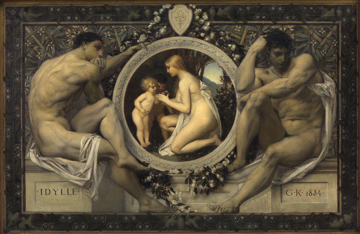 Idillio (Modello per: Gerlach & Schenk, Allegorie ed emblemi, n. 75) da Gustav Klimt