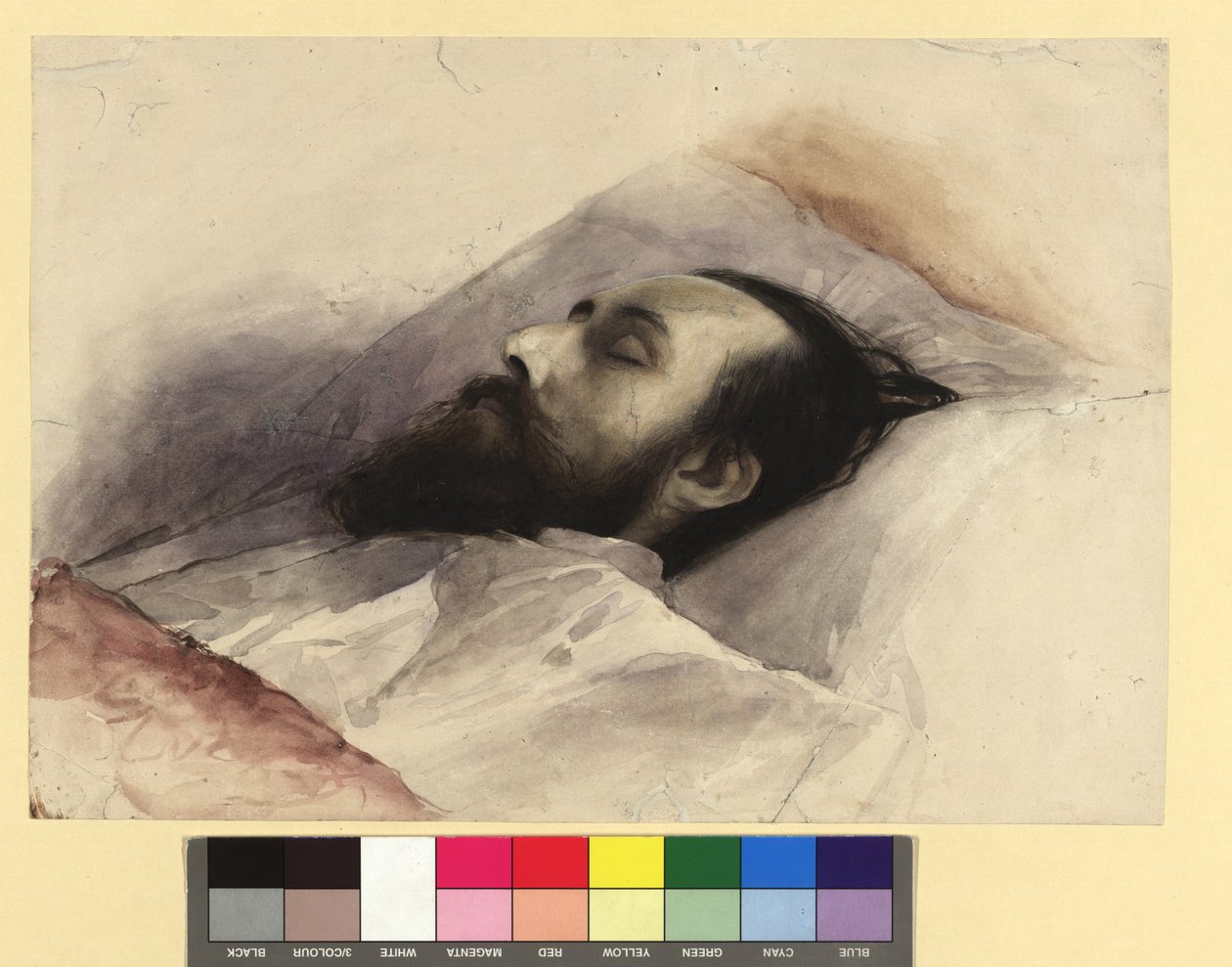 Julius Lott (1836-1883) sul letto di morte da Gustav Klimt