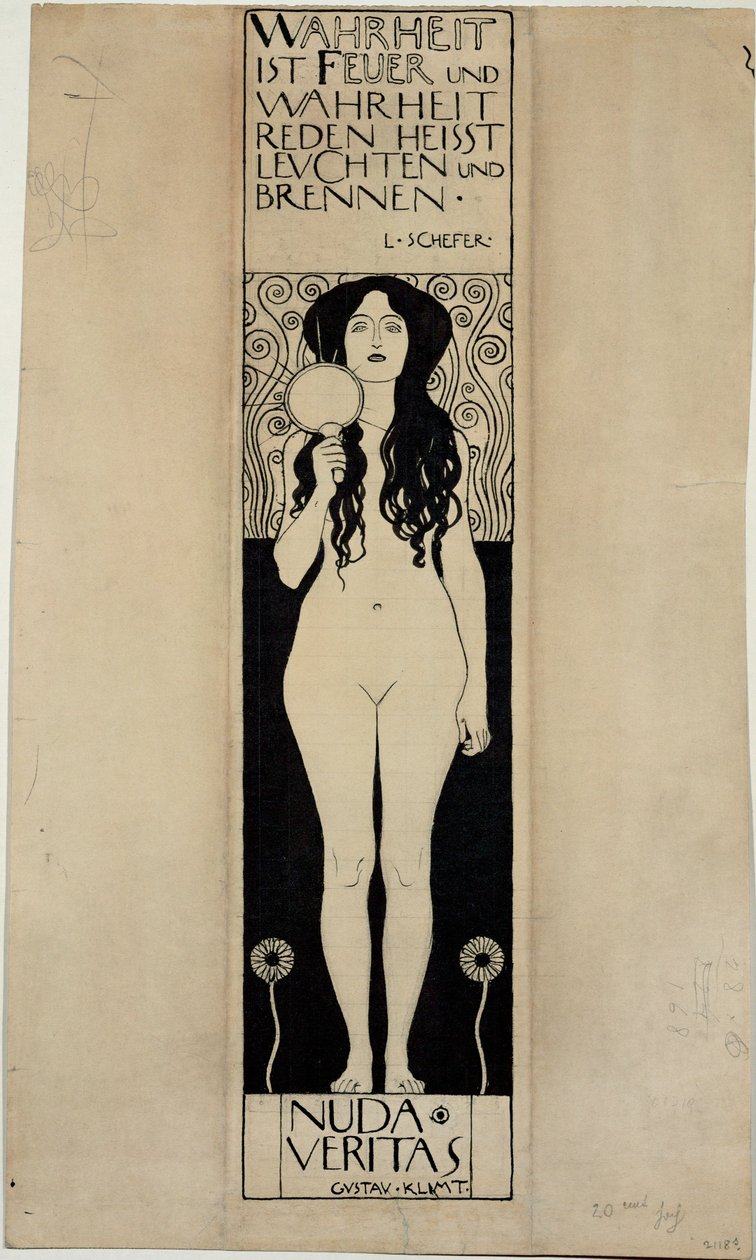 Nuda Veritas, studio per un successivo dipinto a olio da Gustav Klimt