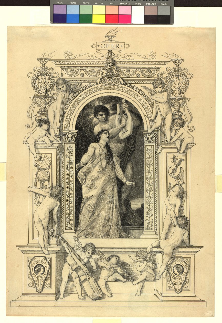 Oper (Vorlage für: Gerlach & Schenk, Allegorien und Embleme Bd. 1 Nr. 64a) da Gustav Klimt