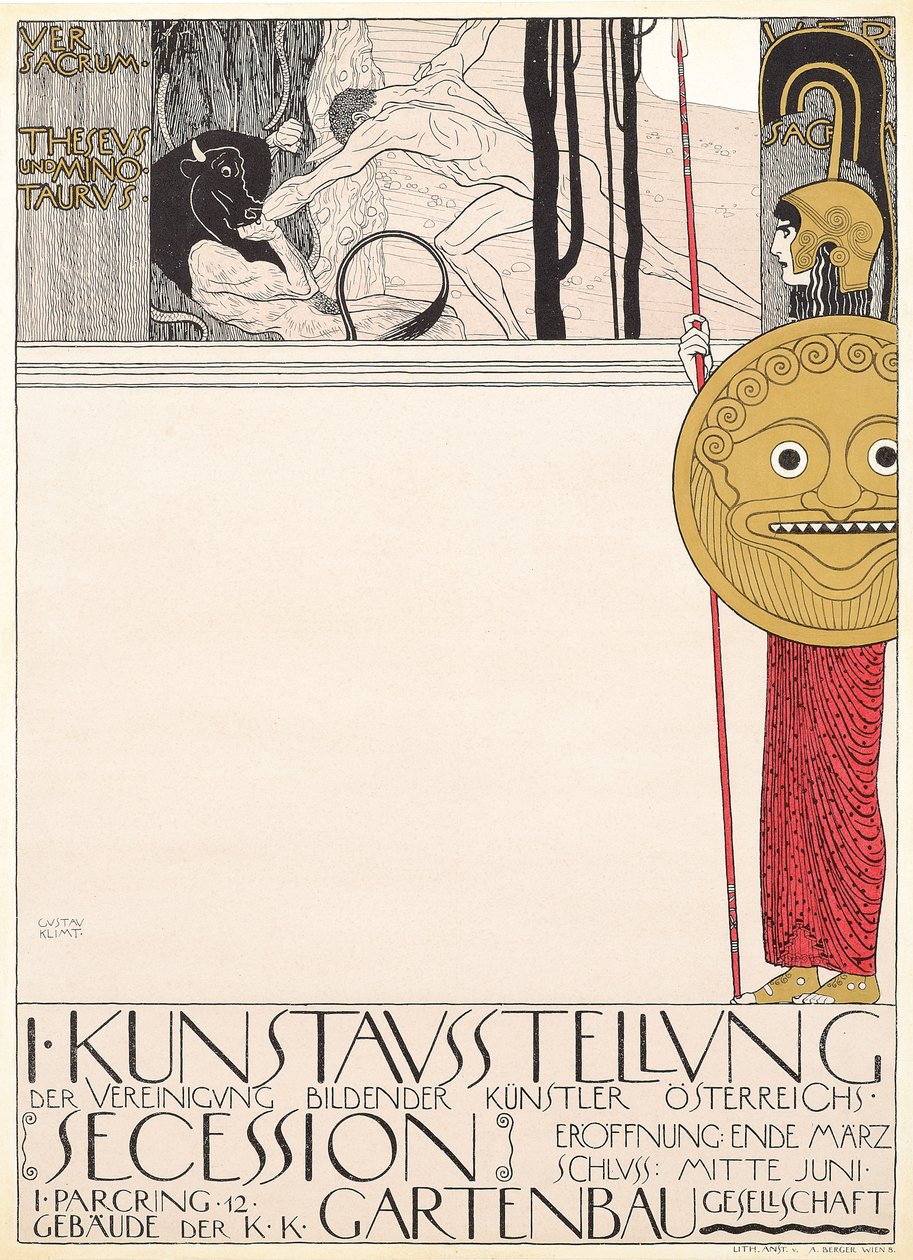Poster per la prima mostra secessionista a Vienna nel 1898 da Gustav Klimt