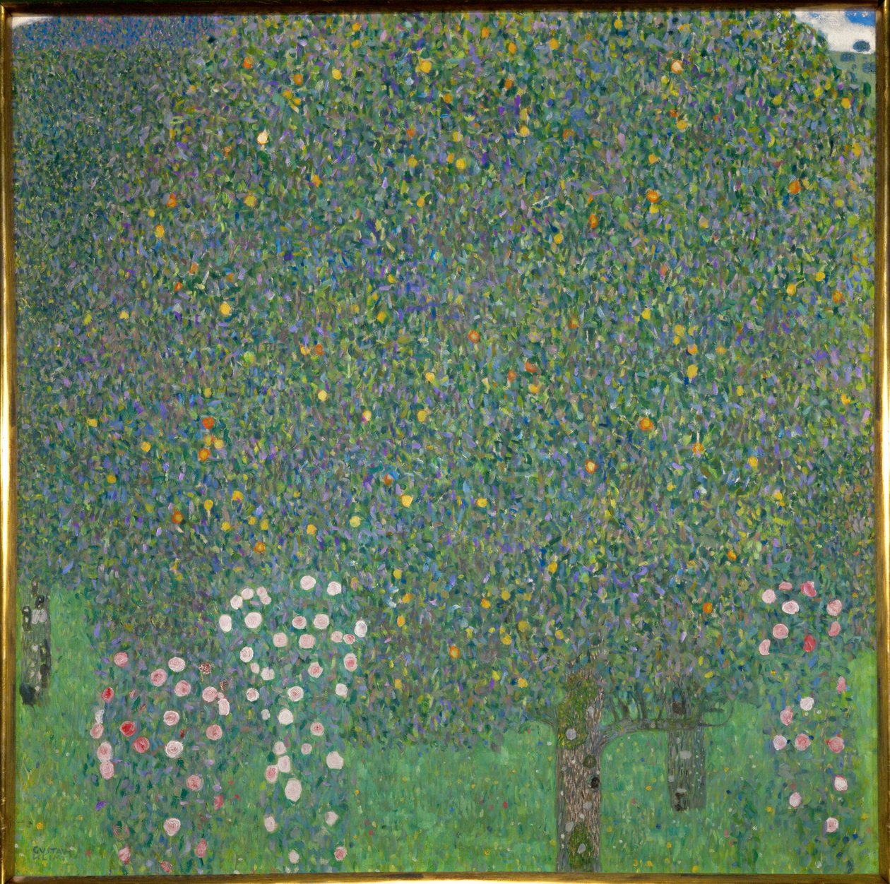 Rose sotto gli alberi. 1918 (dipinto su tela) da Gustav Klimt