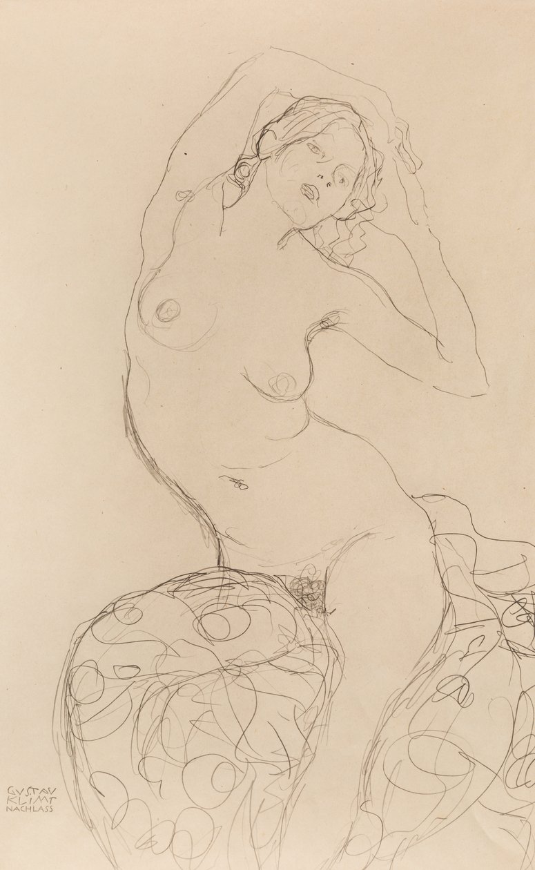 Nudo seduto da Gustav Klimt