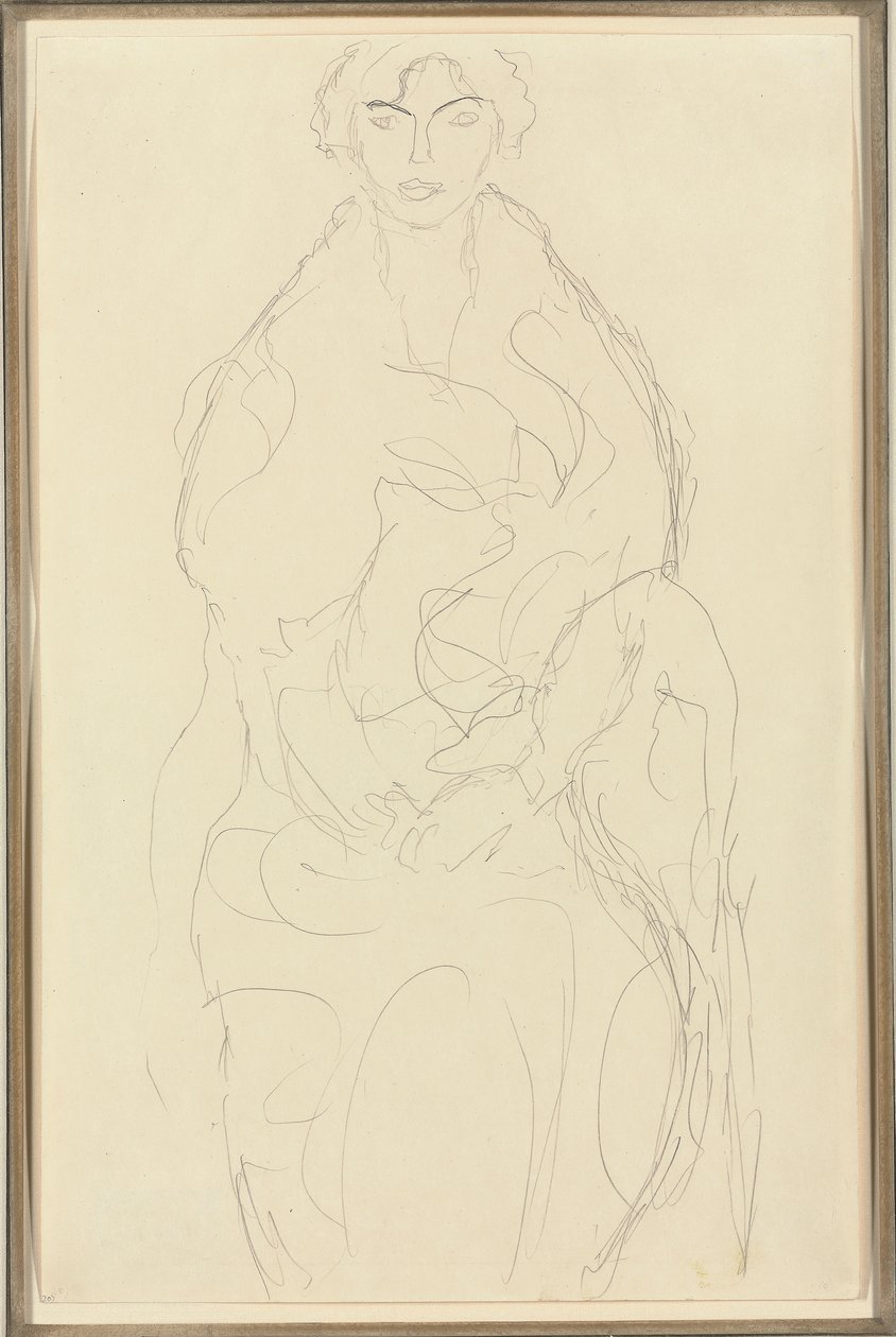Donna seduta di fronte, c.1917-18 da Gustav Klimt