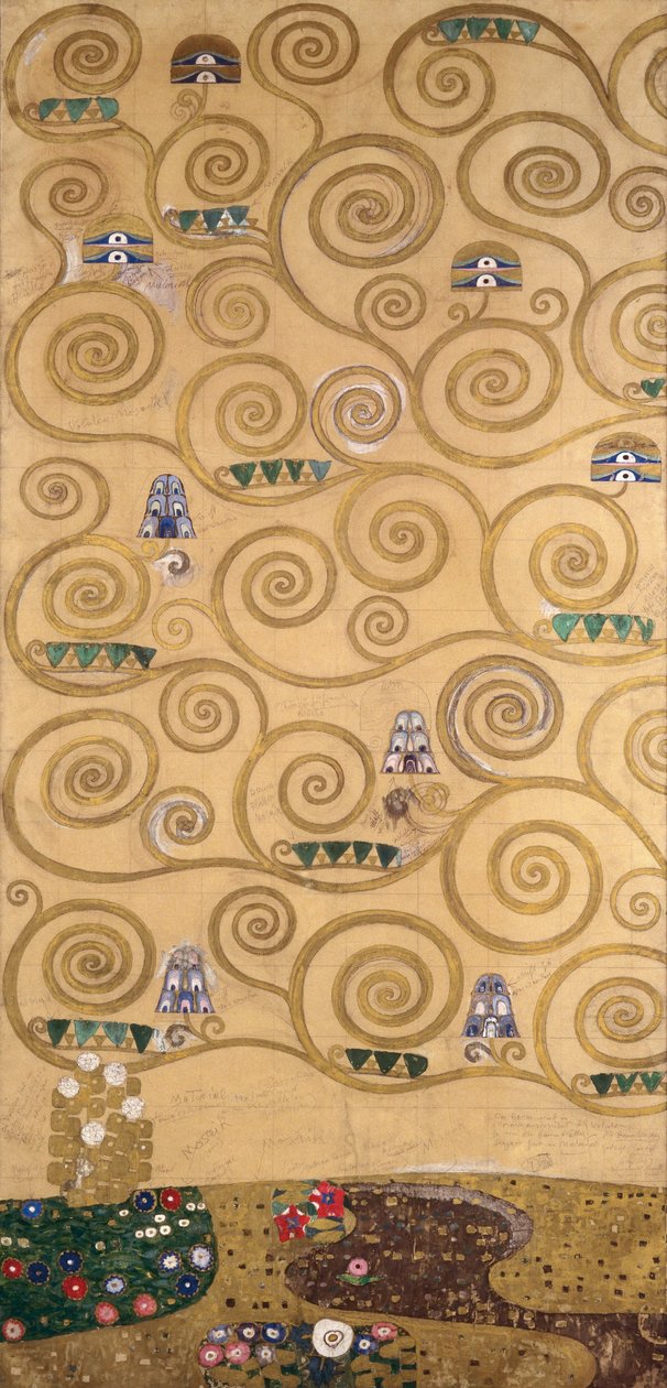 Bozzetti per il Fregio del Palais Stoclet di Bruxelles, Belgio (acquerello e matita su carta) da Gustav Klimt