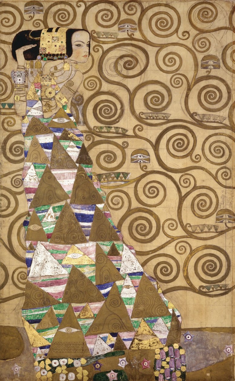 Bozzetti per il Fregio del Palais Stoclet di Bruxelles, Belgio (acquerello e matita su carta) da Gustav Klimt