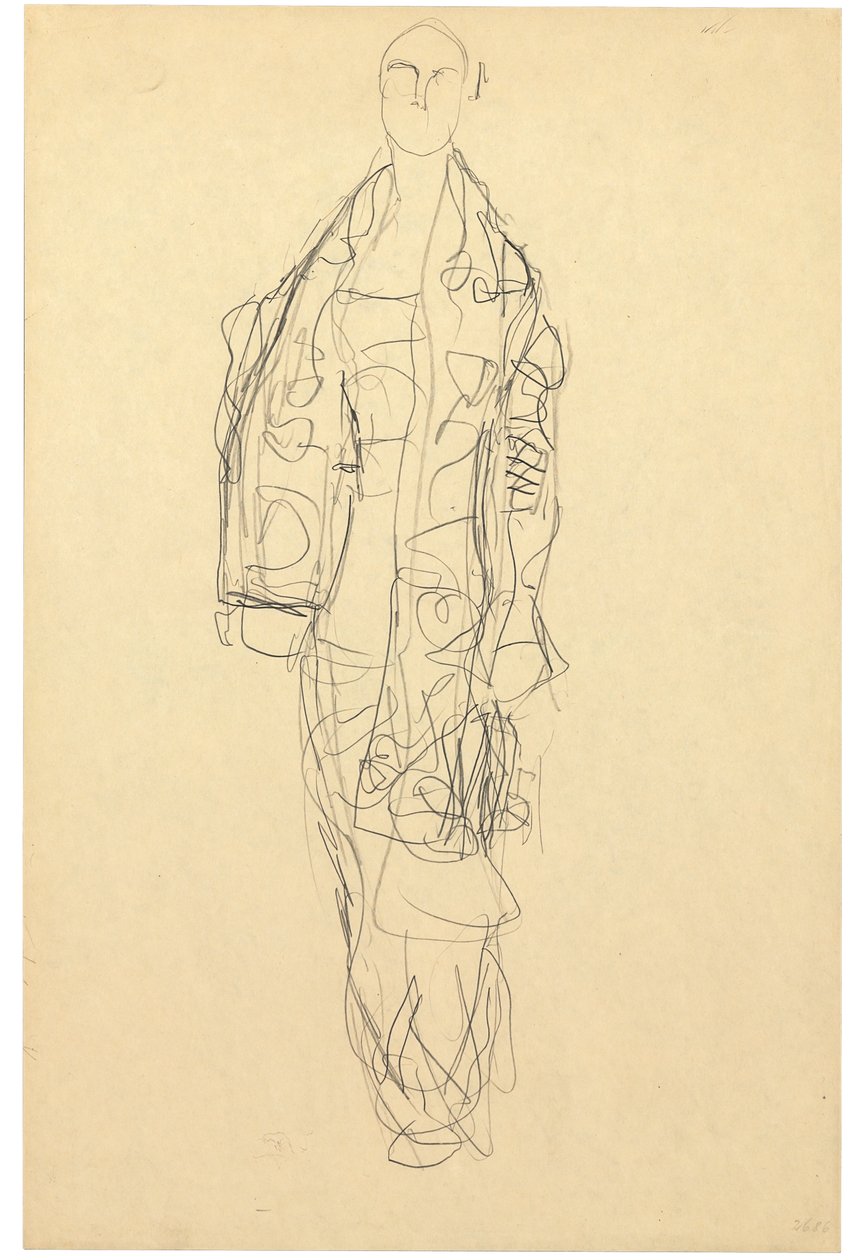 Signora in piedi con mantello, c.1914-16 da Gustav Klimt
