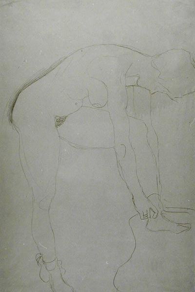 Nudo in piedi con gambe sollevate, c.1907 da Gustav Klimt