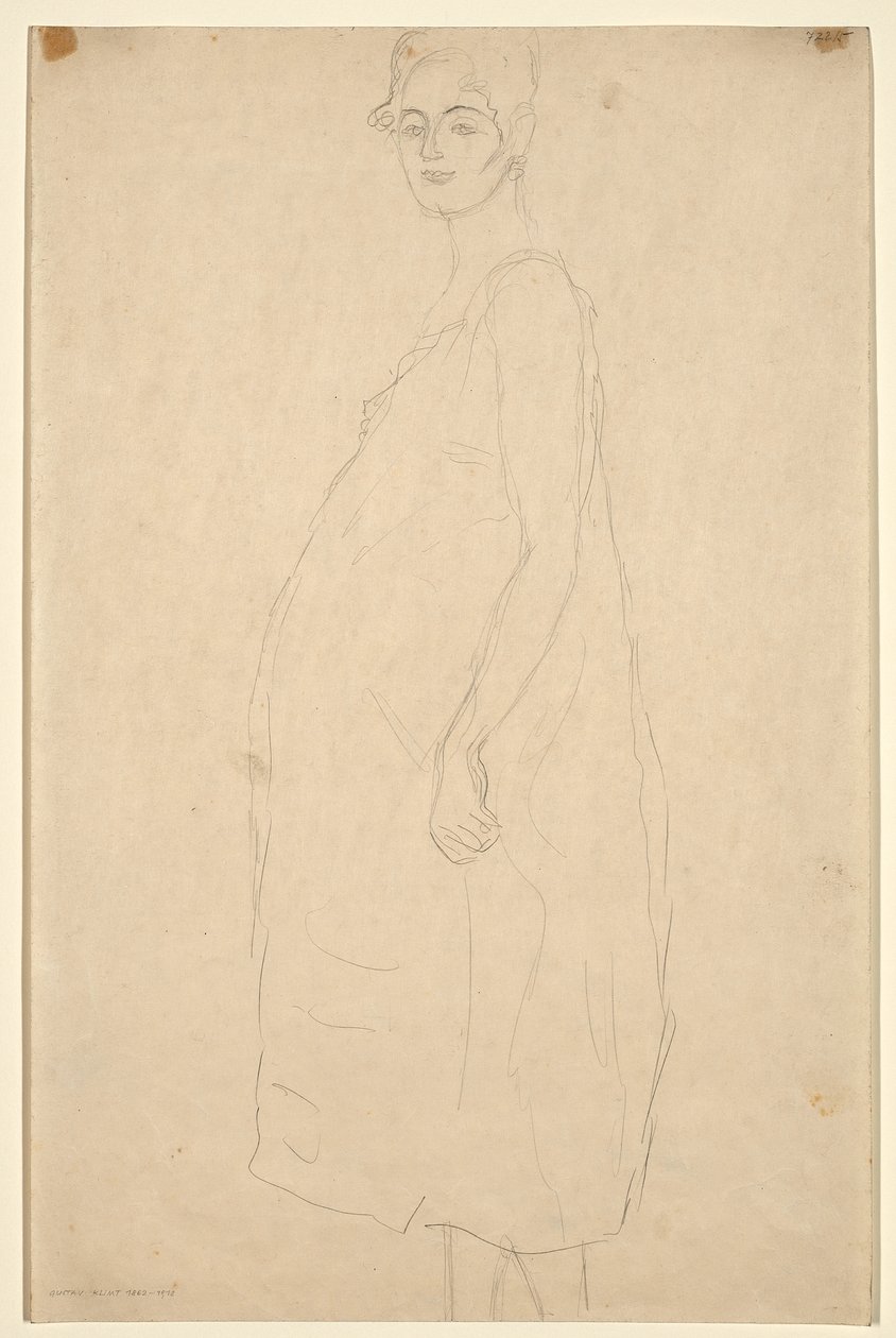 Studio di una donna incinta vestita, c.1915-16 da Gustav Klimt