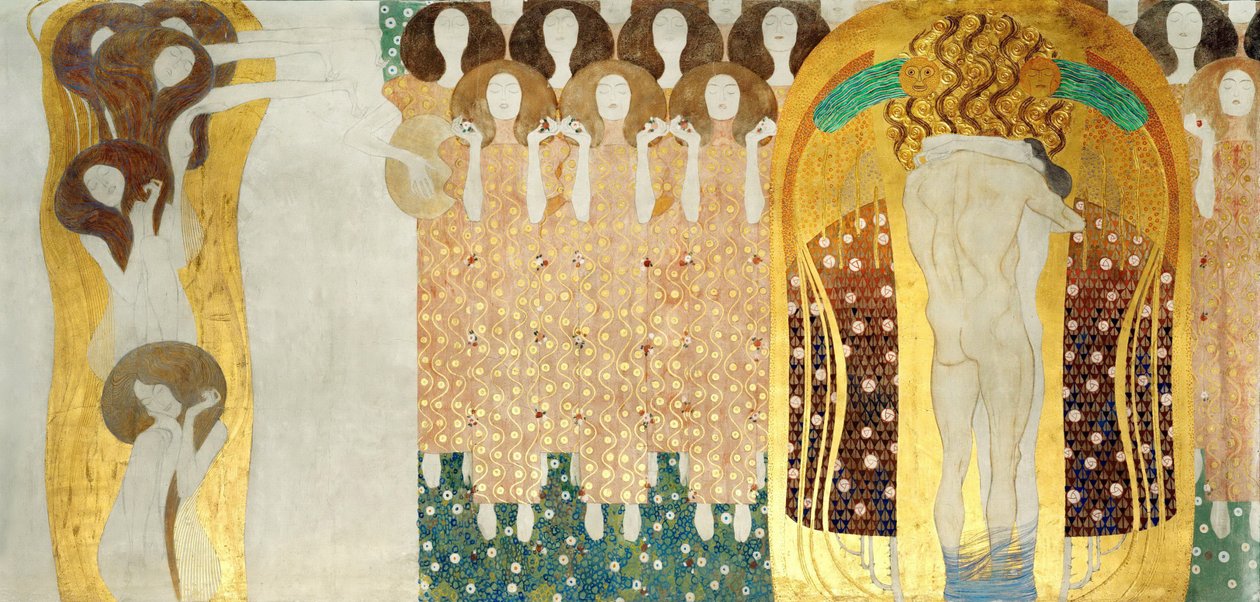 Il fregio di Beethoven, Dettaglio: Le arti, Coro del Paradiso, Abbraccio da Gustav Klimt