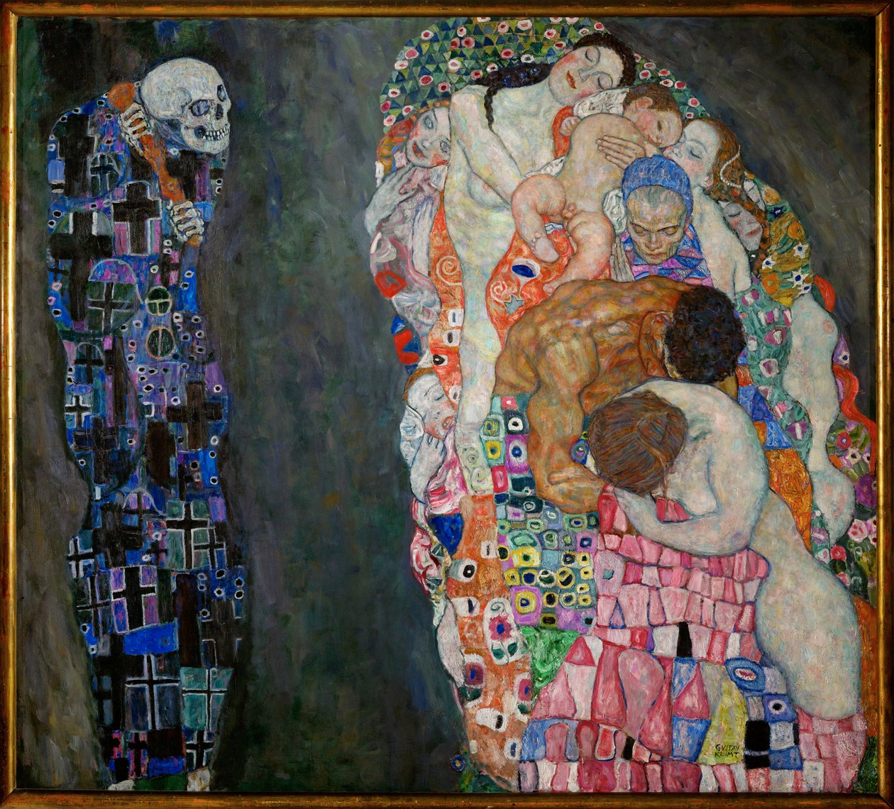 Tod und Leben, finito nel 1915 (olio su tela) da Gustav Klimt