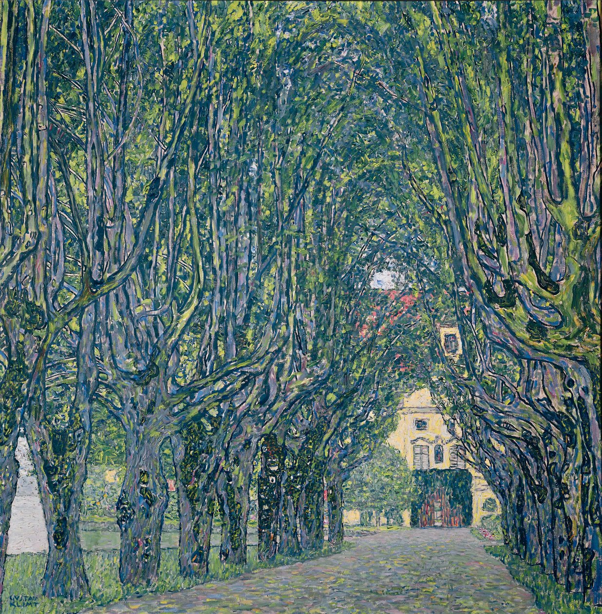 Strada alberata che conduce alla casa padronale di Kammer, in Alta Austria da Gustav Klimt