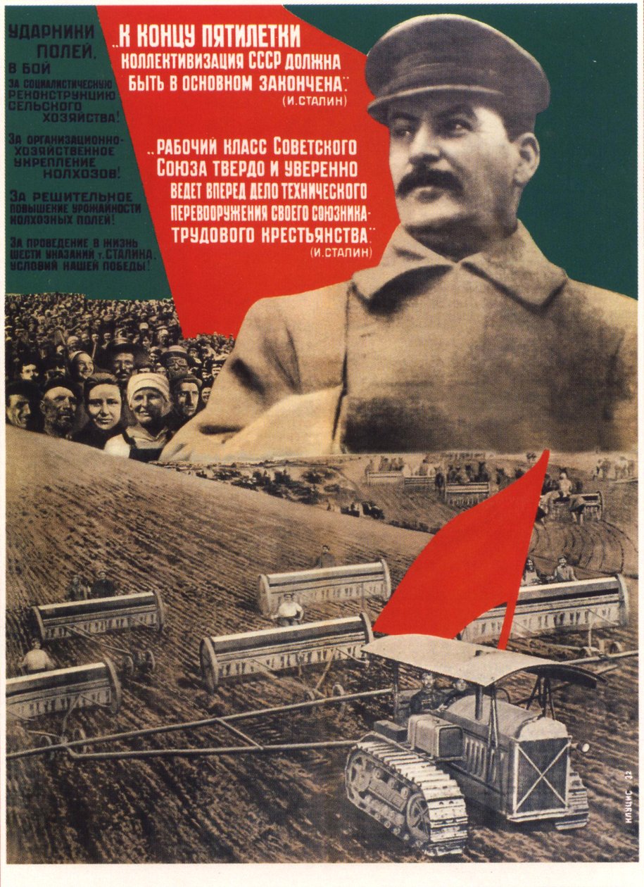 Entro la fine di un piano quinquennale la collettivizzazione dovrebbe essere completata Poster, 1932 da Gustav Klutsis