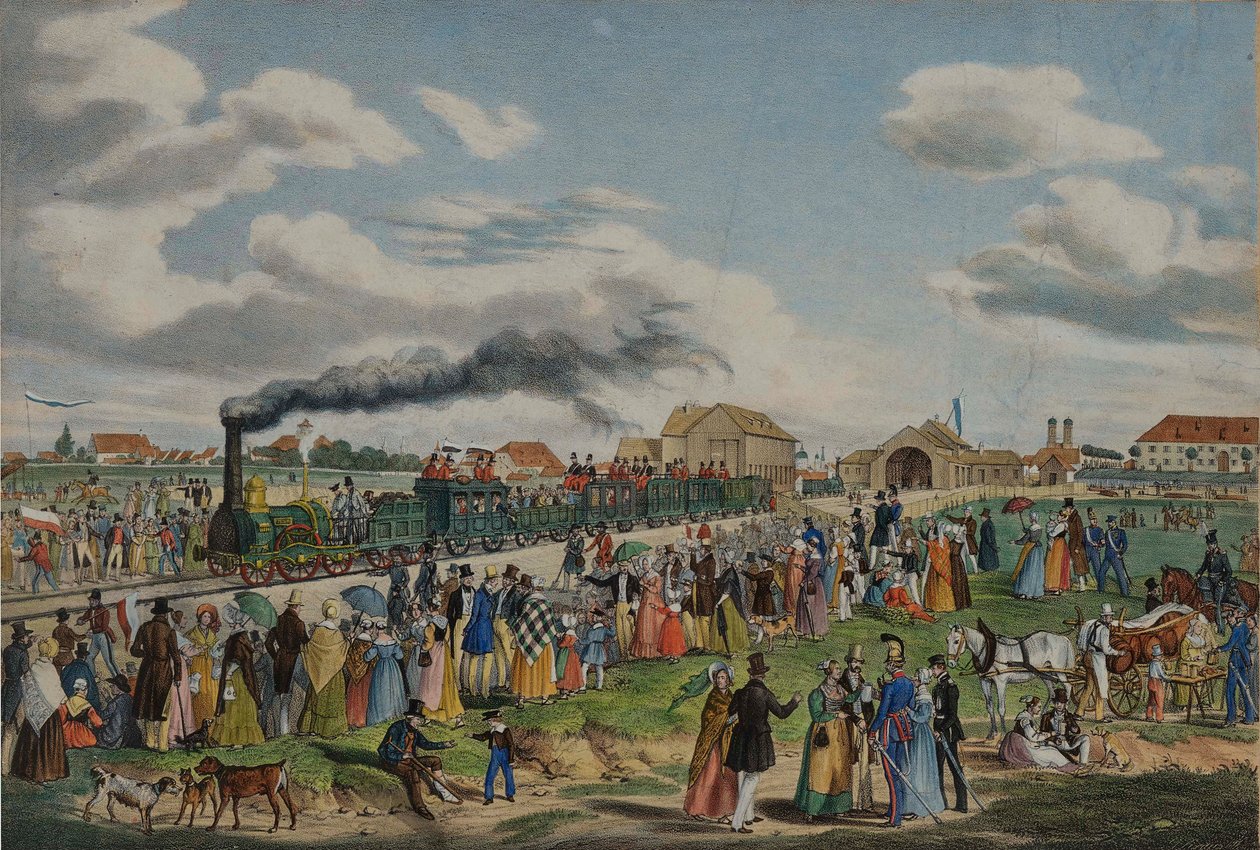 Apertura della ferrovia Monaco-Augusta il 1 settembre 1839, 1839 da Gustav Kraus