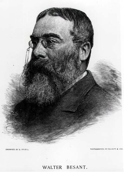 Sir Walter Besant (1836-1901) inciso da Gustav Kruell da una fotografia di Elliot & Fry da Gustav Kruell