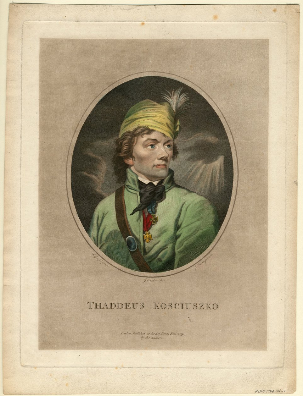 Ritratto di Tadeusz Kosciuszko 1746-1817, 1795 da Gustav Taubert