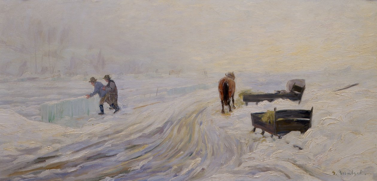 Taglio del ghiaccio a Bondivann da Gustav Wentzel