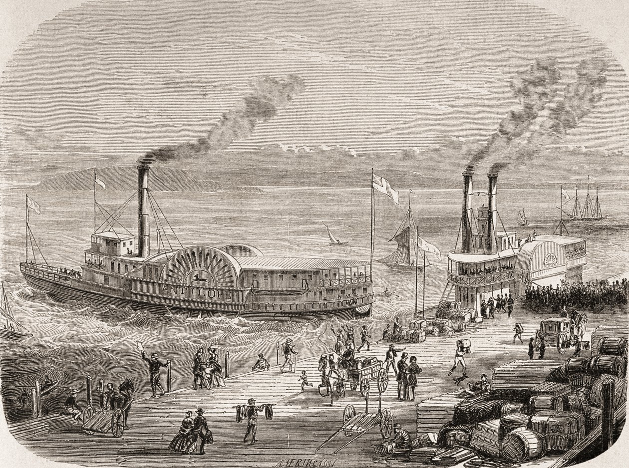 I moli di San Francisco negli anni 1860 da Gustave Adolphe Chassevent Bacques