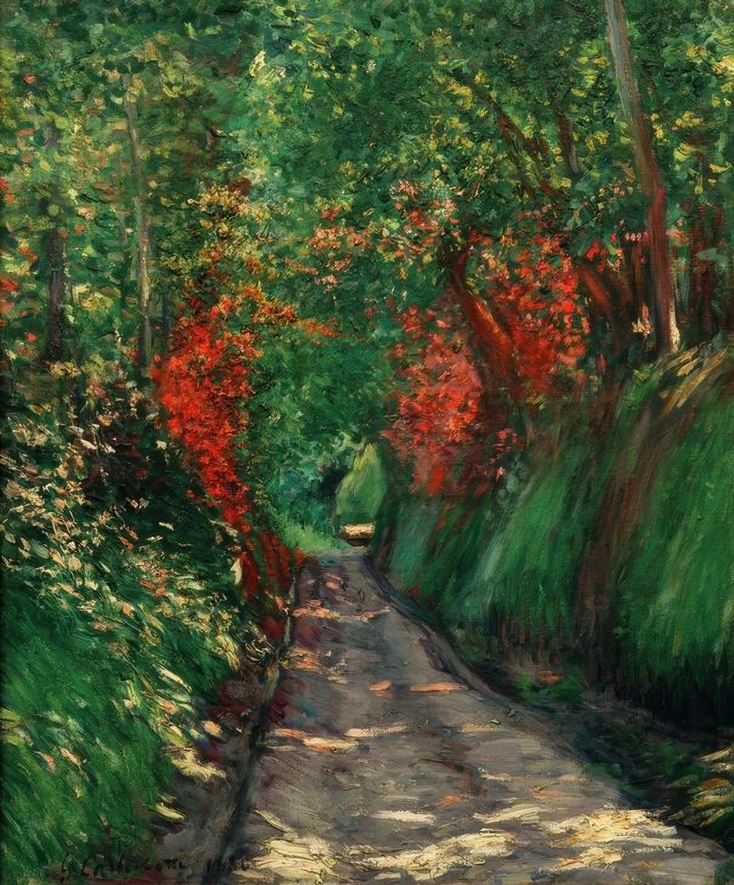Viale nel bosco da Gustave Caillebotte