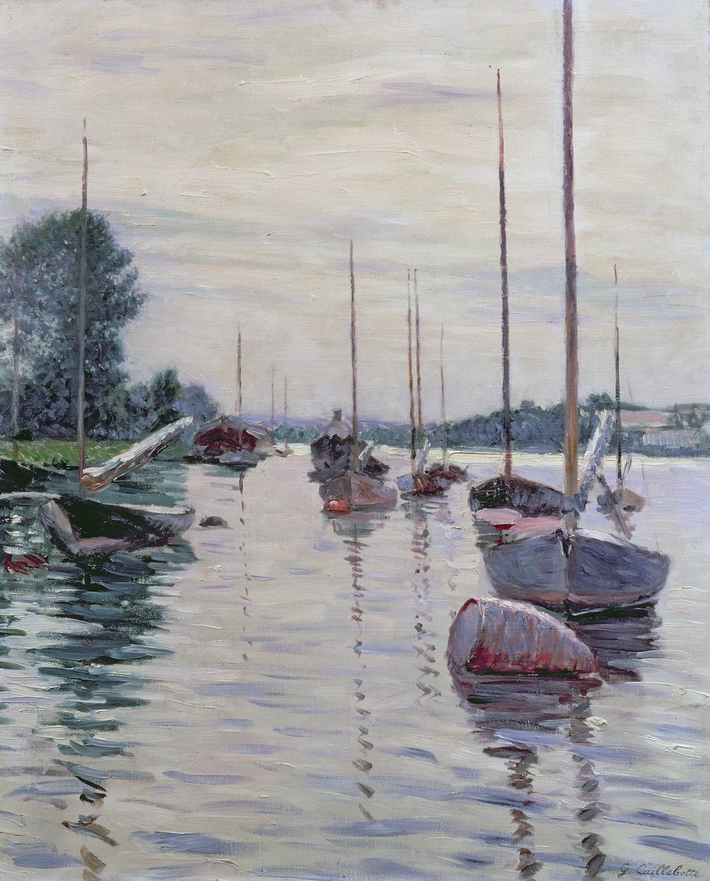 Barche ancorate sulla Senna da Gustave Caillebotte