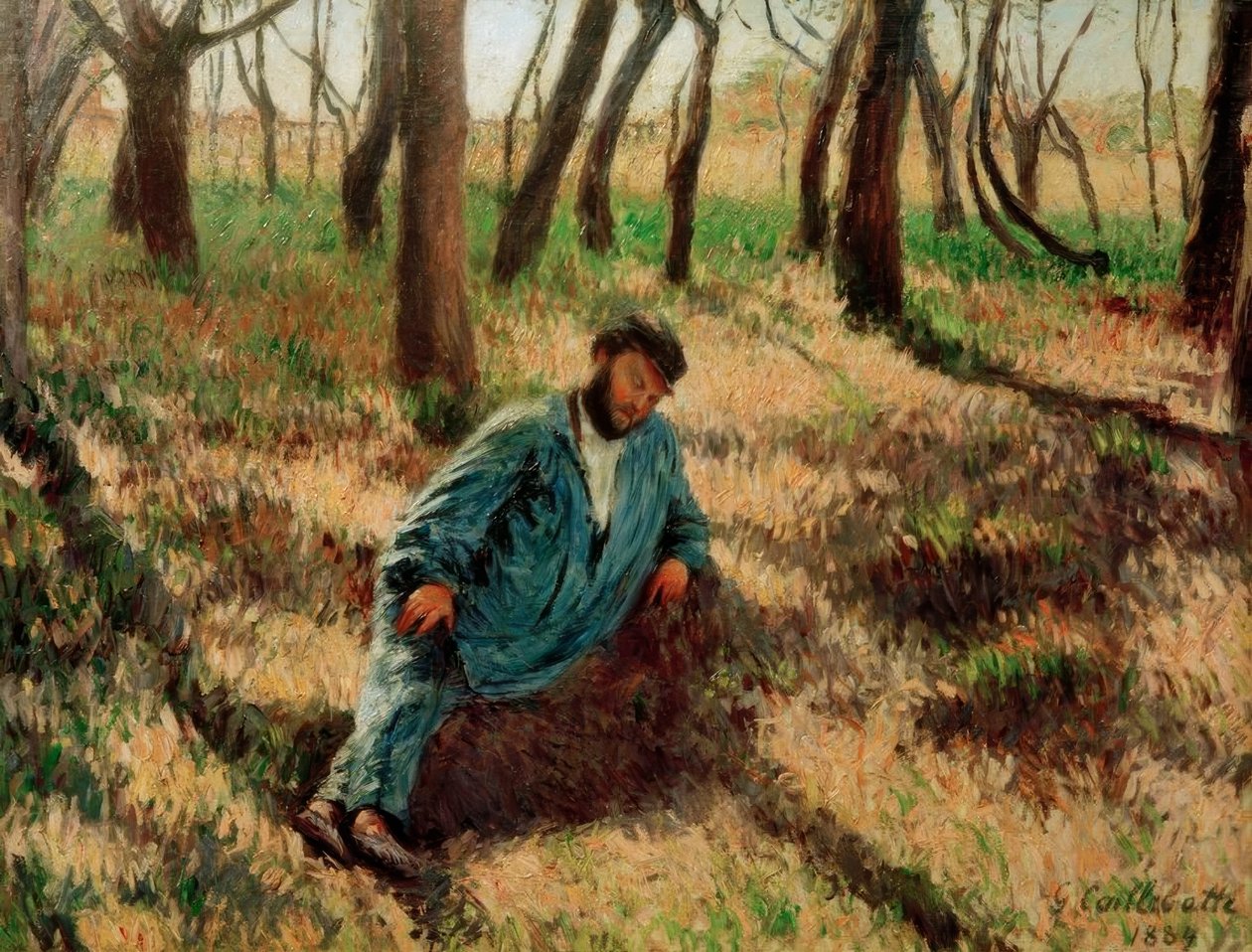 Il padre Magloire disteso in un bosco da Gustave Caillebotte