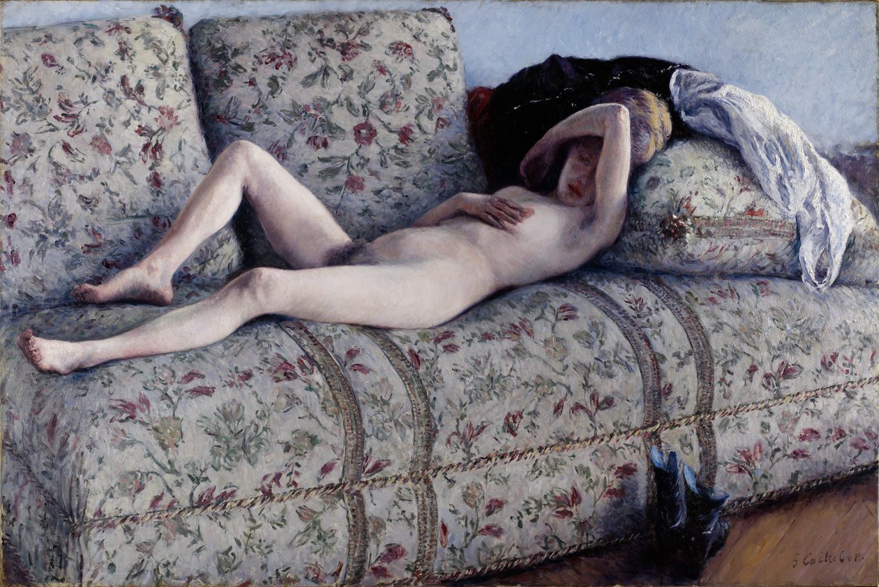 Nudo su un divano, c.1880 da Gustave Caillebotte