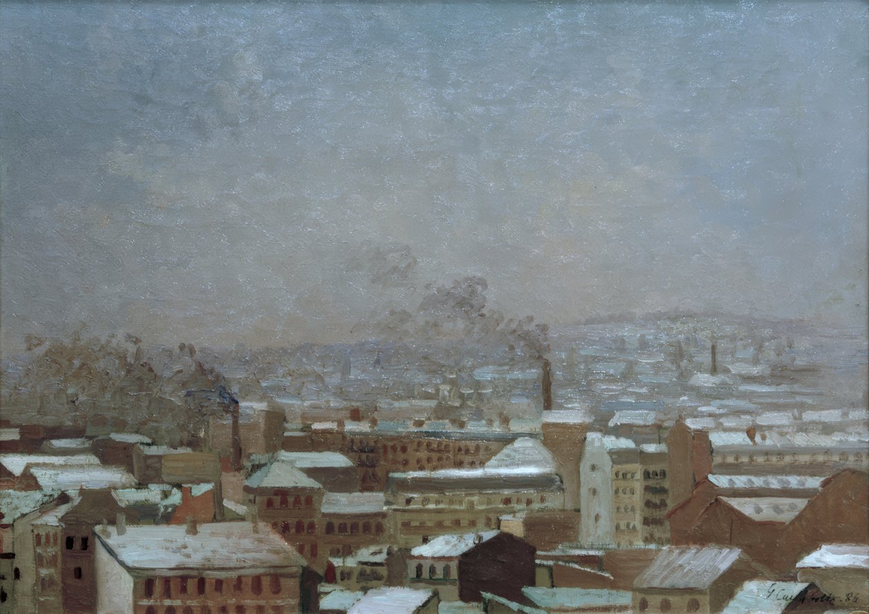 Parigi sotto la neve da Gustave Caillebotte