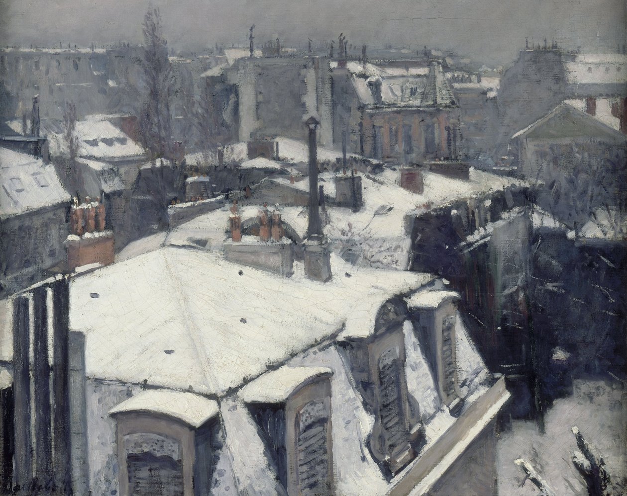 Tetti nella neve da Gustave Caillebotte