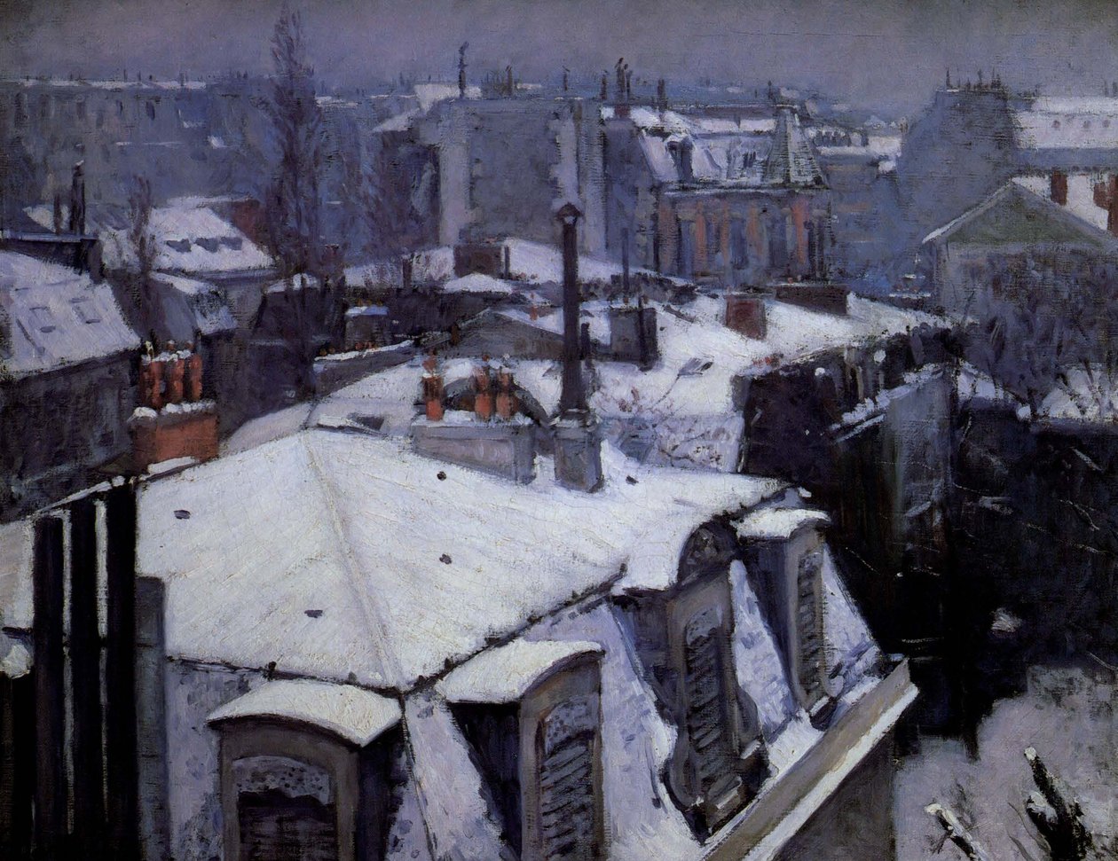 Tetti sotto la neve da Gustave Caillebotte