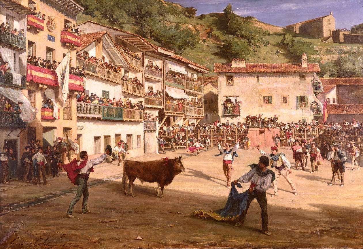 Combattimento di addestramento in Biscaglia, 1869 da Gustave Colin