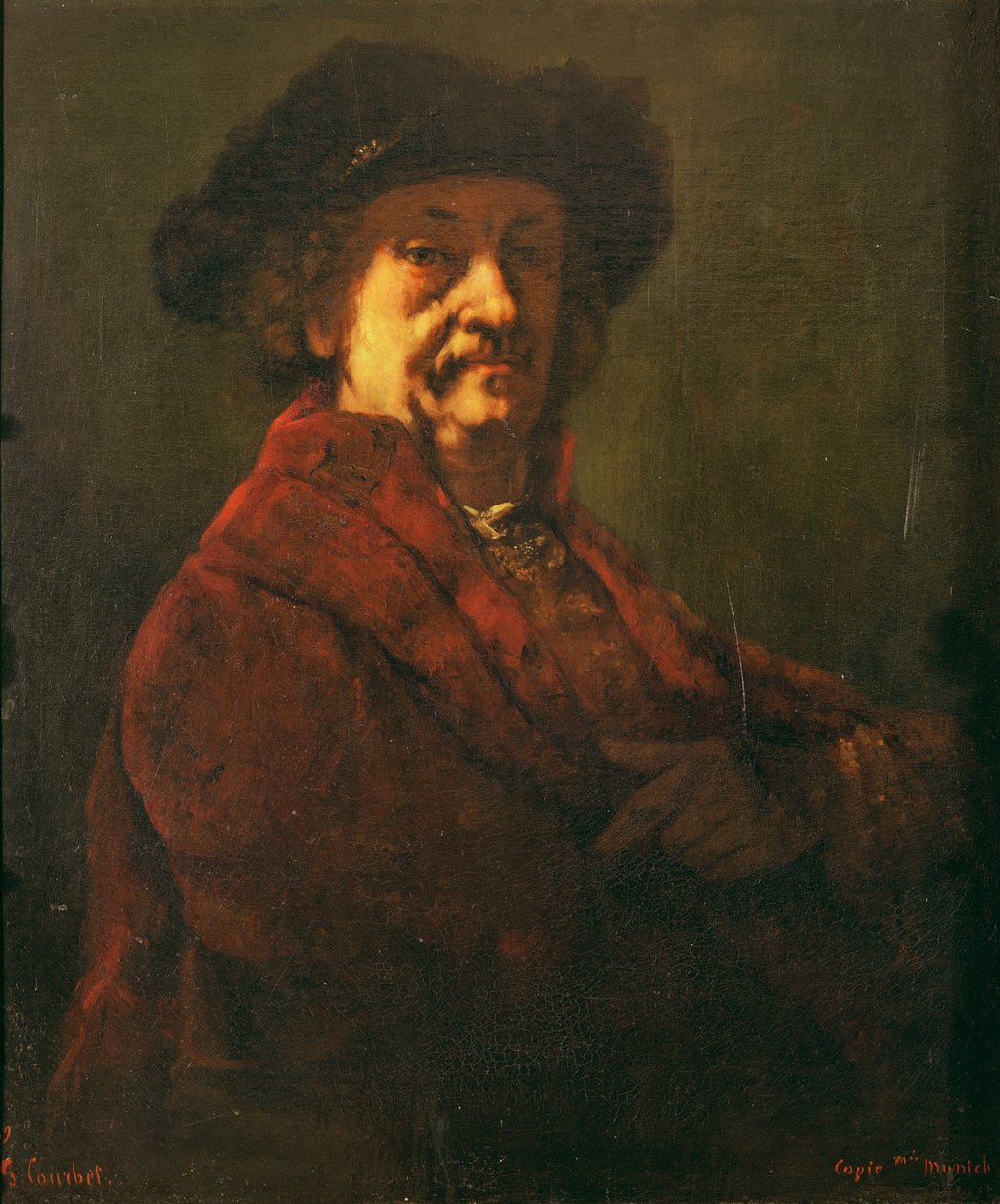 Copia di un autoritratto di Rembrandt, 1869 da Gustave Courbet