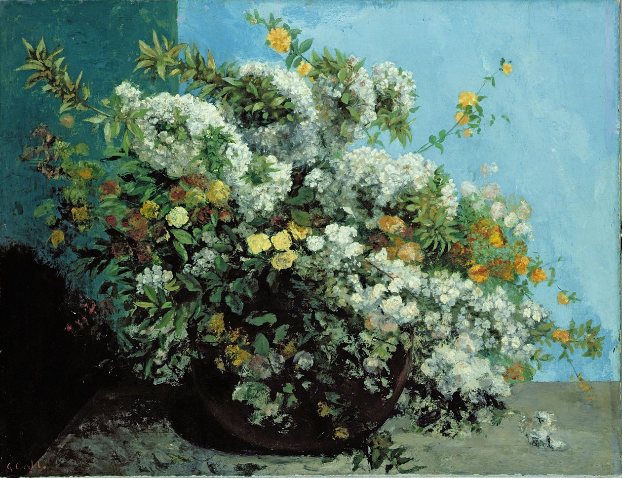 Rami fioriti e fiori, 1855 da Gustave Courbet