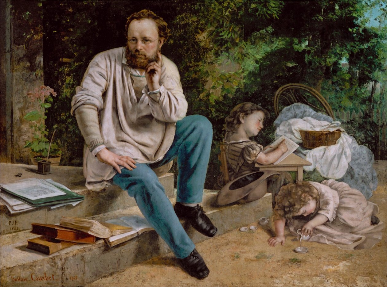 Pierre-Joseph Proudhon e i suoi figli da Gustave Courbet