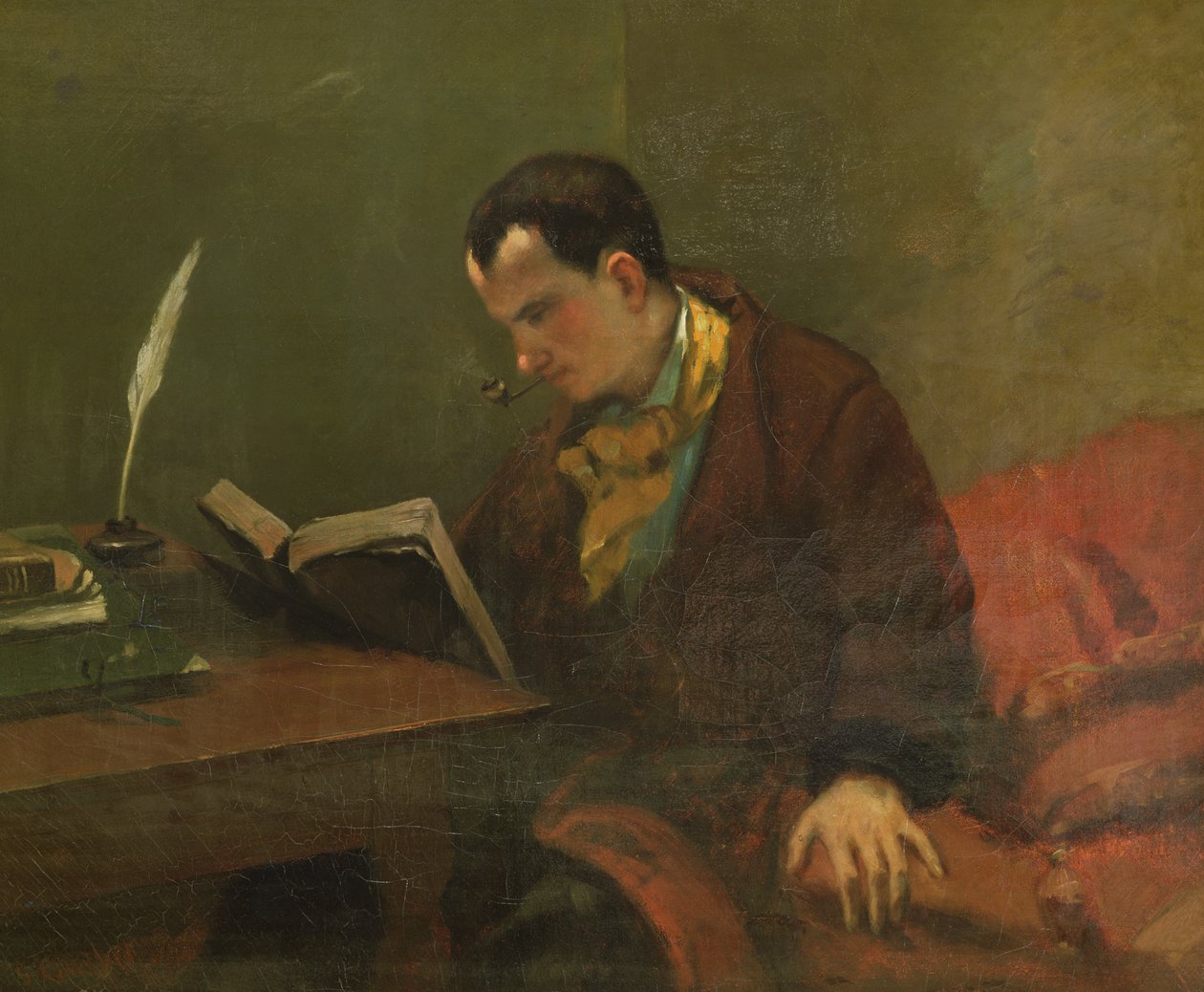 Ritratto di Charles Baudelaire (1821-67) 1847 da Gustave Courbet