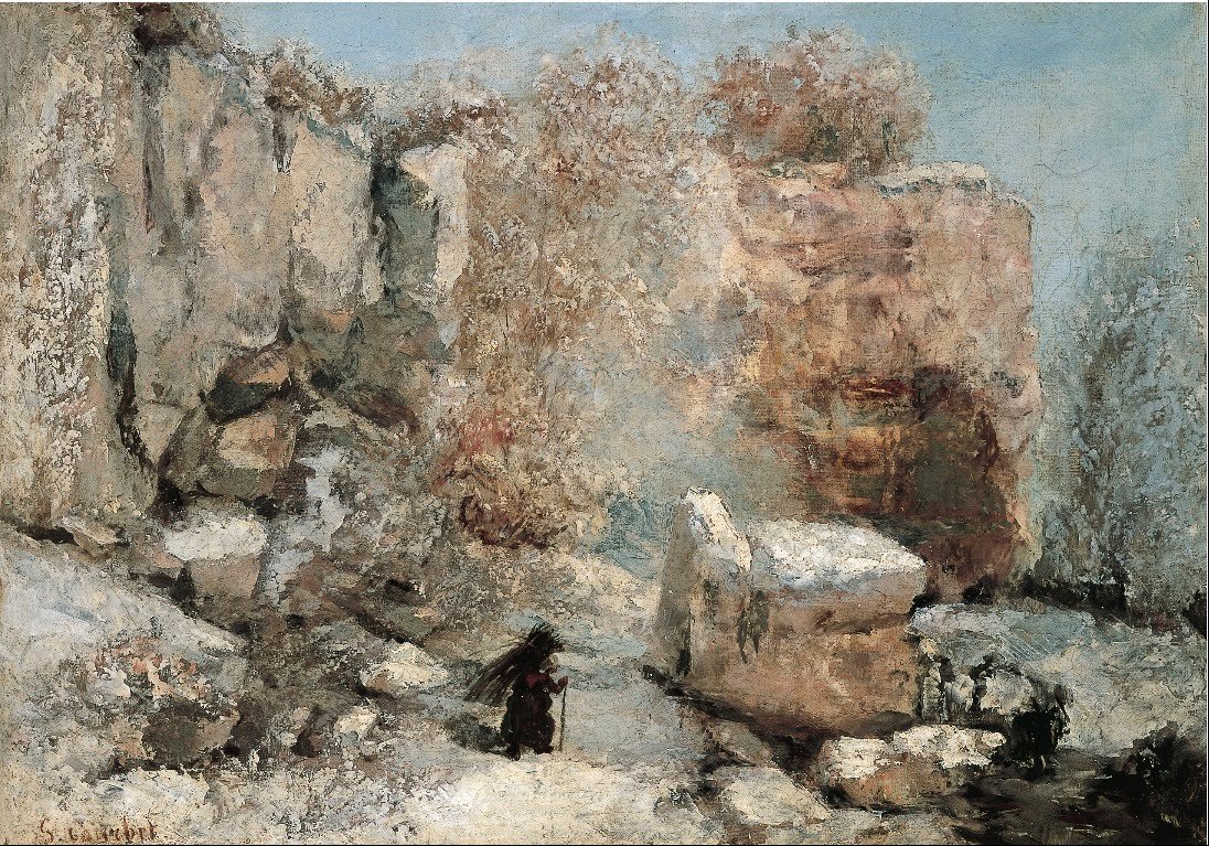 Effetto neve in una cava da Gustave Courbet