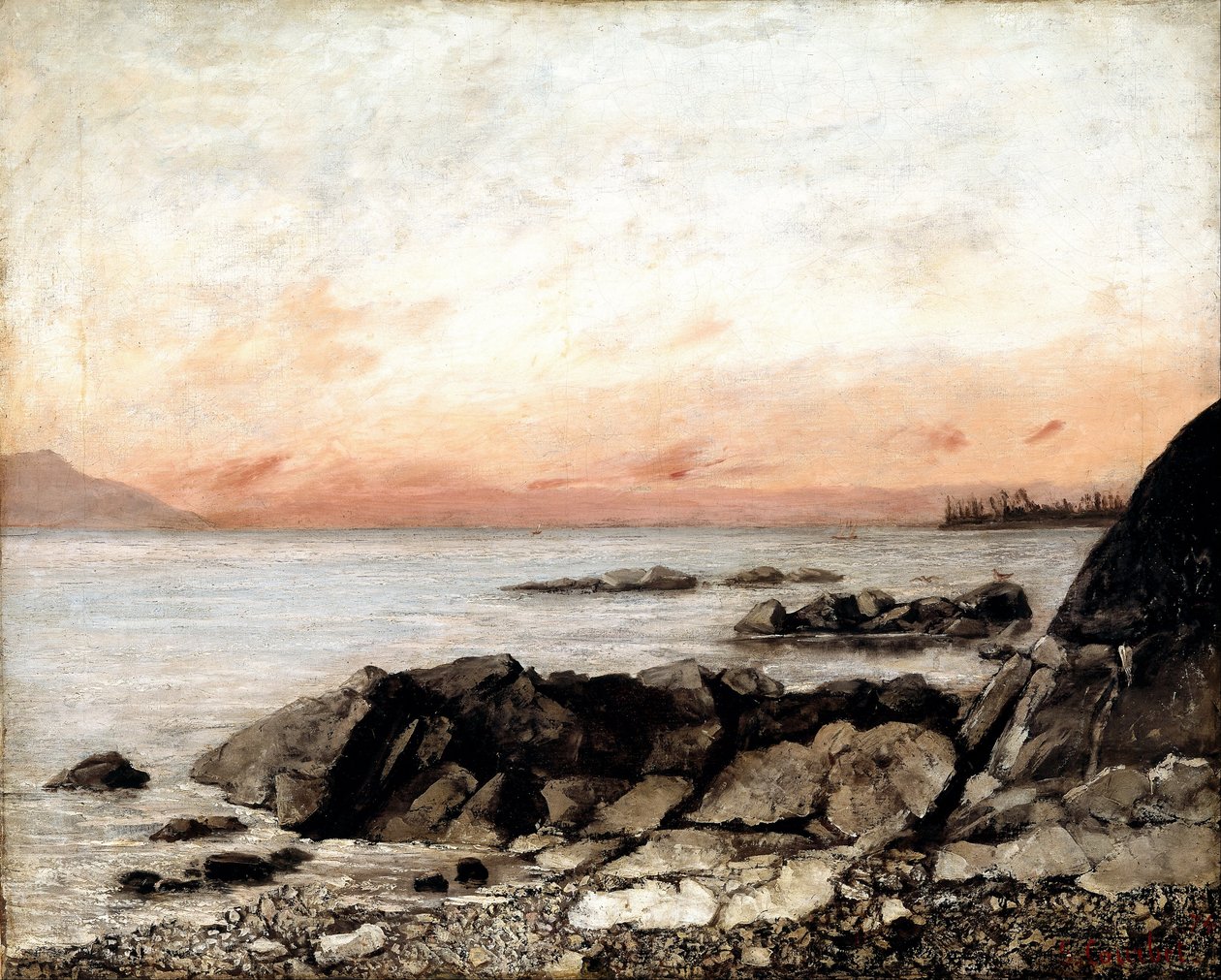 Tramonto, Vevey, Svizzera da Gustave Courbet