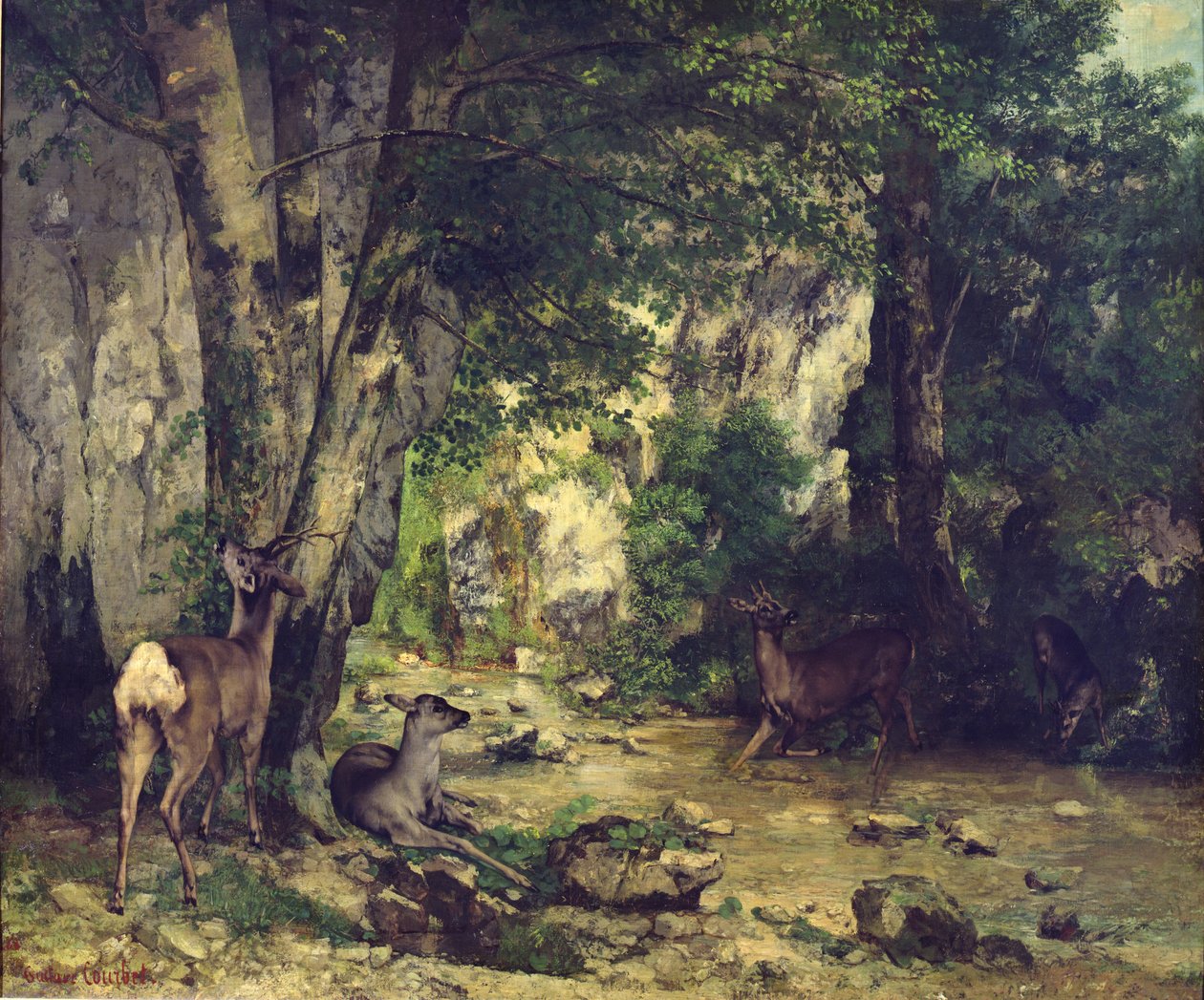 Il ritorno del cervo al ruscello a Plaisir-Fontaine, 1866 da Gustave Courbet