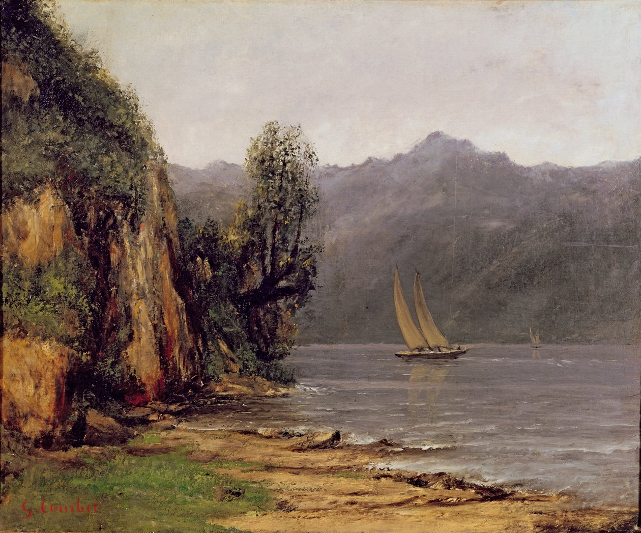 Vista del Lago Lemano, c.1873-77 da Gustave Courbet