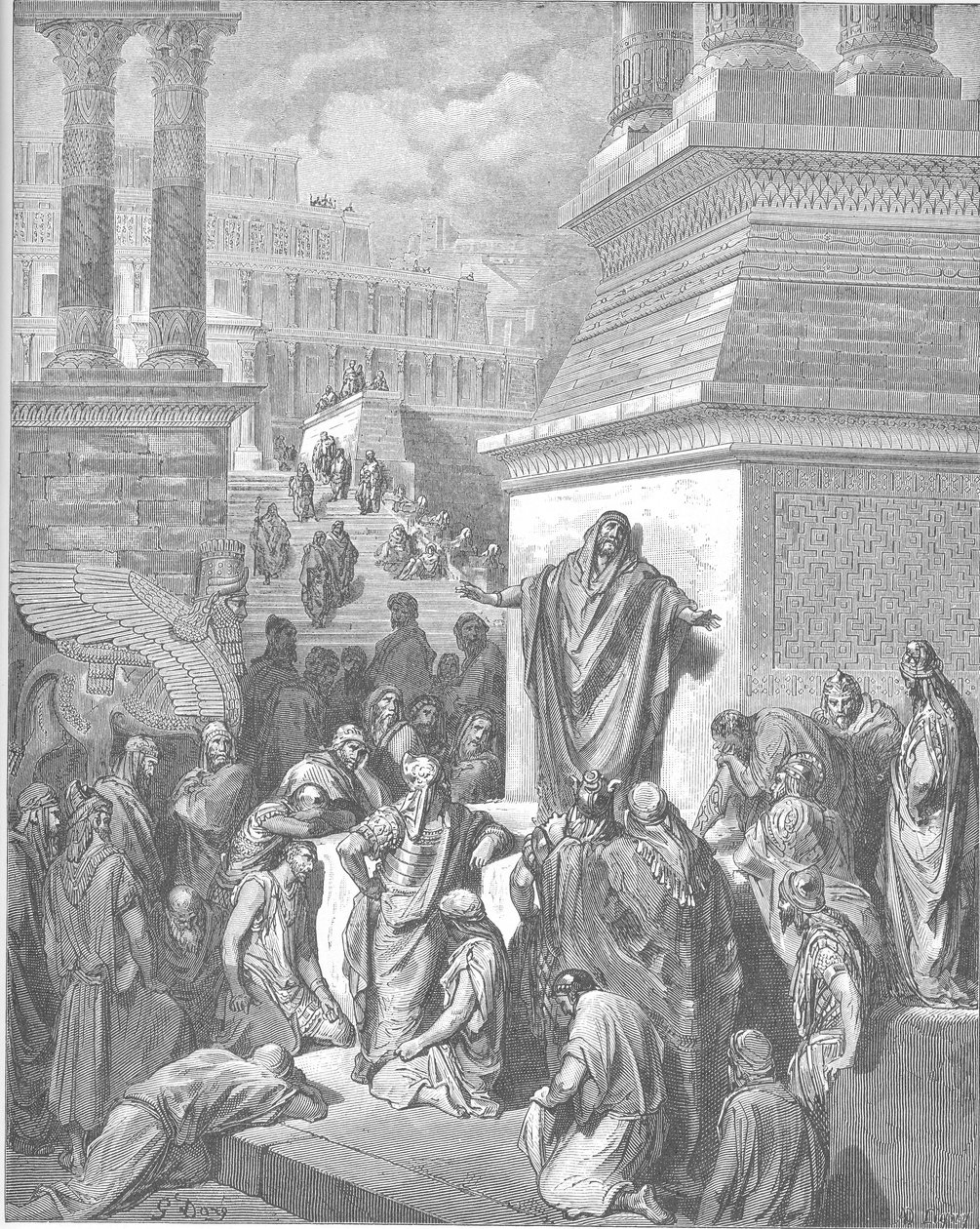 Giona predica ai Niniviti da Gustave Dore